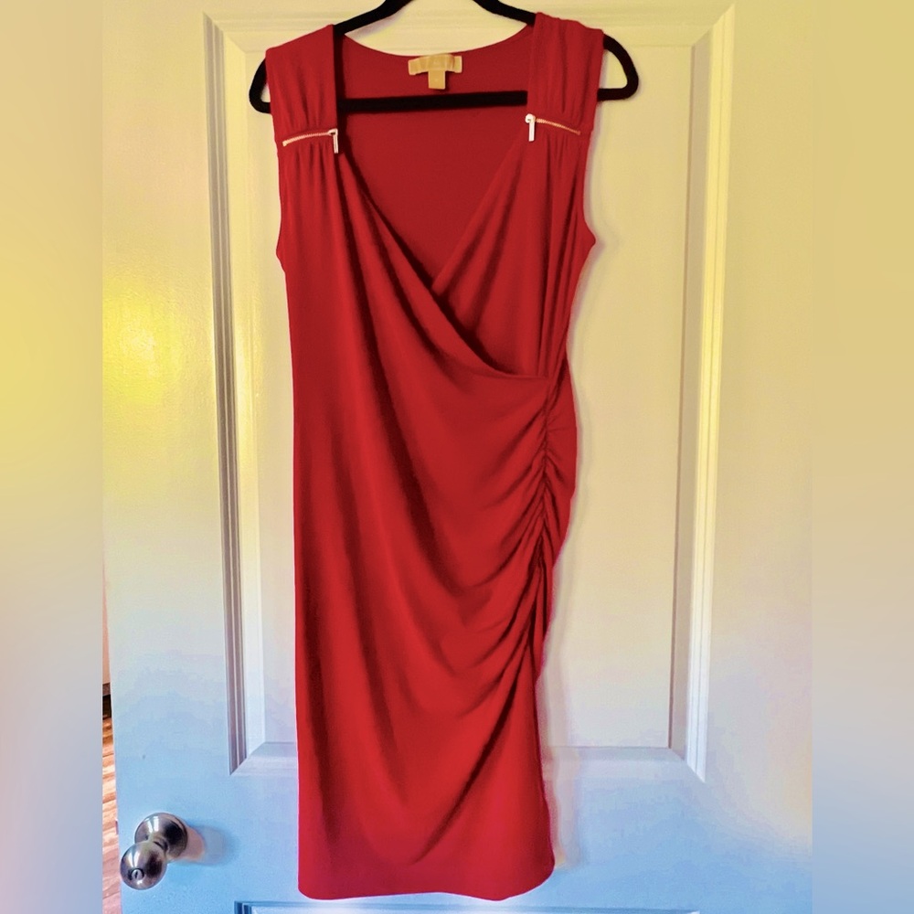 Michael Kors Fitted Red Dress, Size M